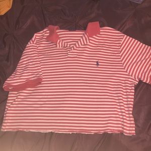 Pink Cropped Polo Shirt